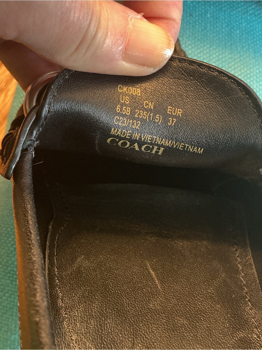 COACH Black Leather Chain Loafers - Picture 7 of 7